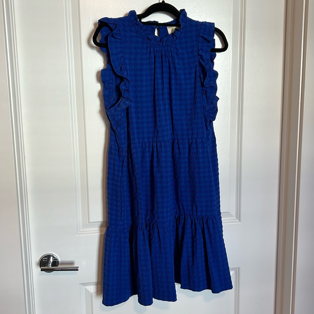 Blue Maeve by Anthropologie tiered ruffle dress